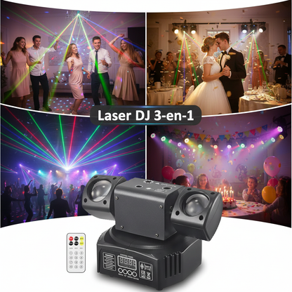 Laser DJ 3-en-1 – ¡Convierte cualquier fiesta en un espectáculo inolvidable 🎉!